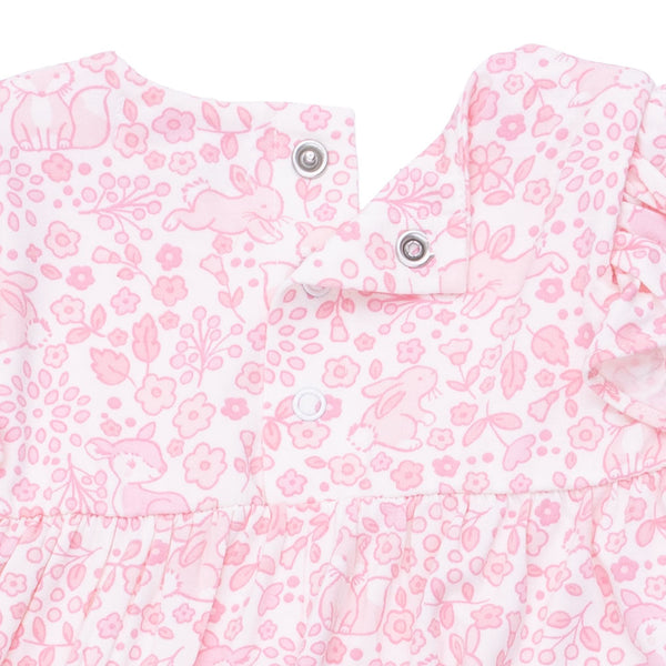 Ruffle Sleeve Snap Romper - Baby Woodland