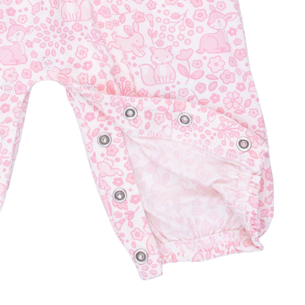 Ruffle Sleeve Snap Romper - Baby Woodland