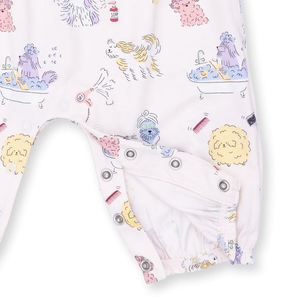 Ruffle Sleeve Snap Romper - Spa Dogs