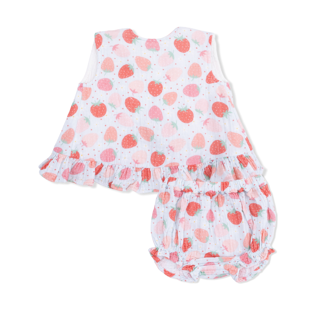 Ruffle Back Top and Bloomer - Strawberry Bliss