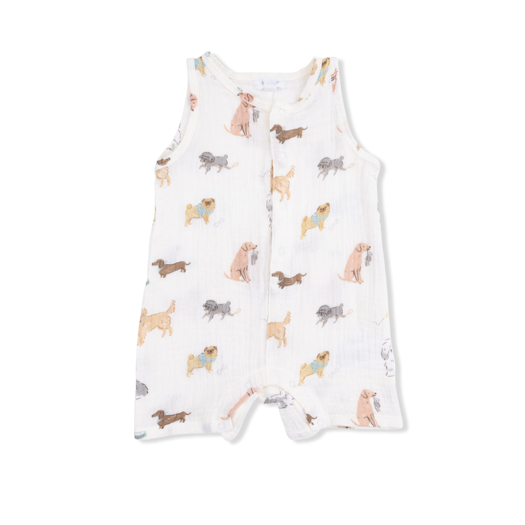 Sleeveless Shortie Romper - Awesome Dogs