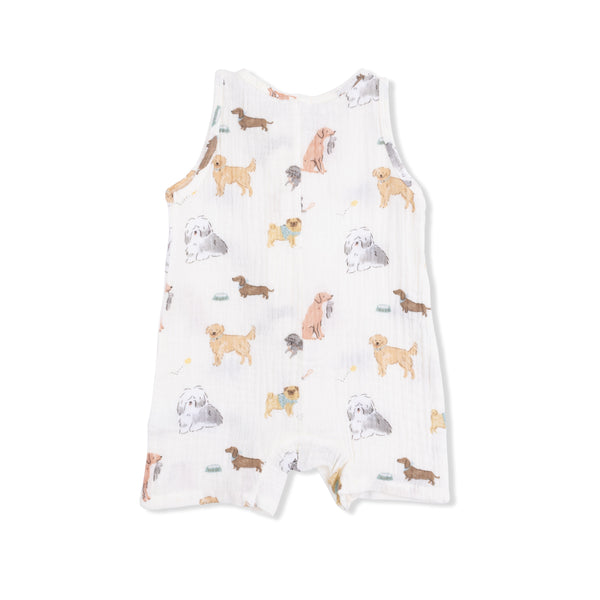 Sleeveless Shortie Romper - Awesome Dogs