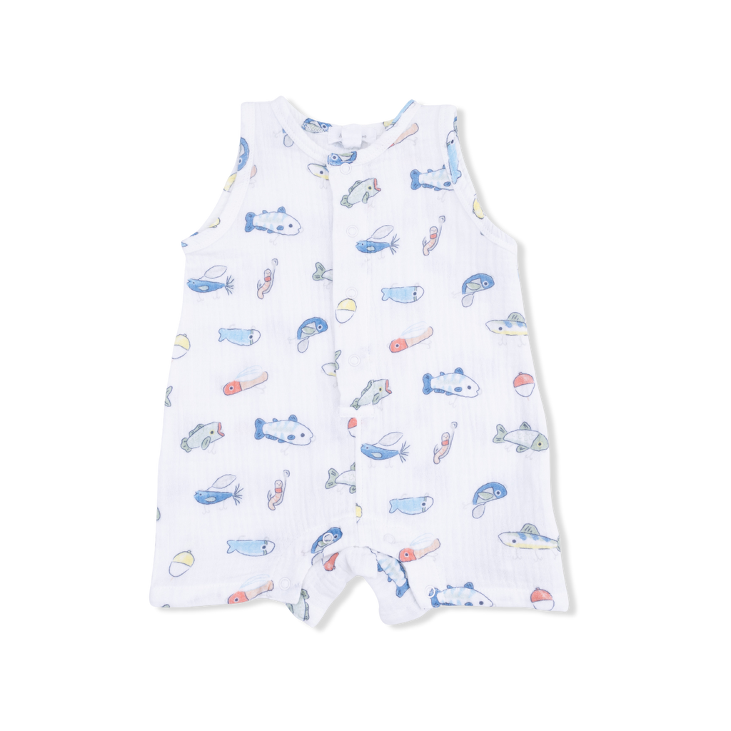 Sleeveless Shortie Romper - Fishing Lures