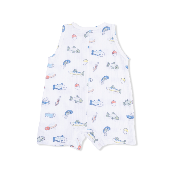 Sleeveless Shortie Romper - Fishing Lures
