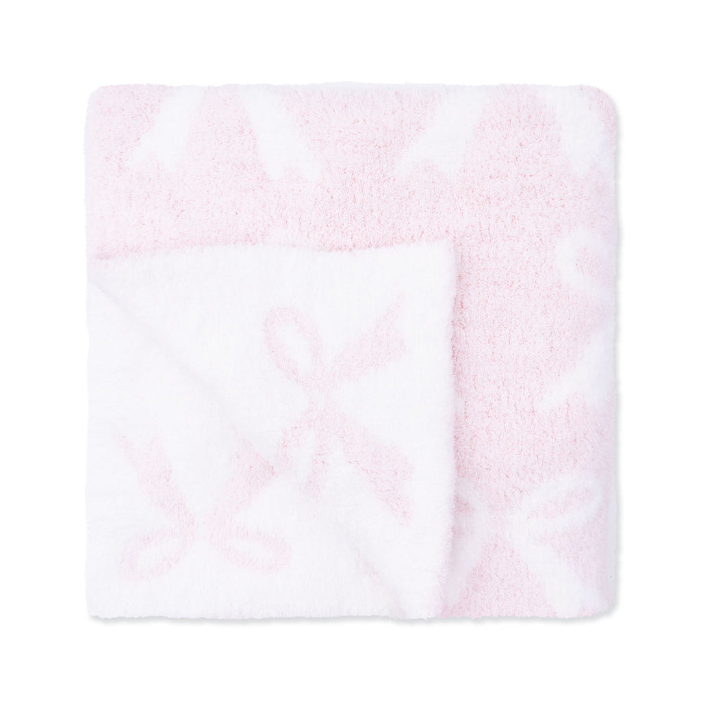 Chenille - Baby Pink Bow Blanket