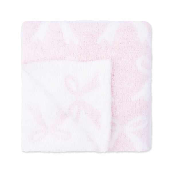Chenille - Baby Pink Bow Blanket