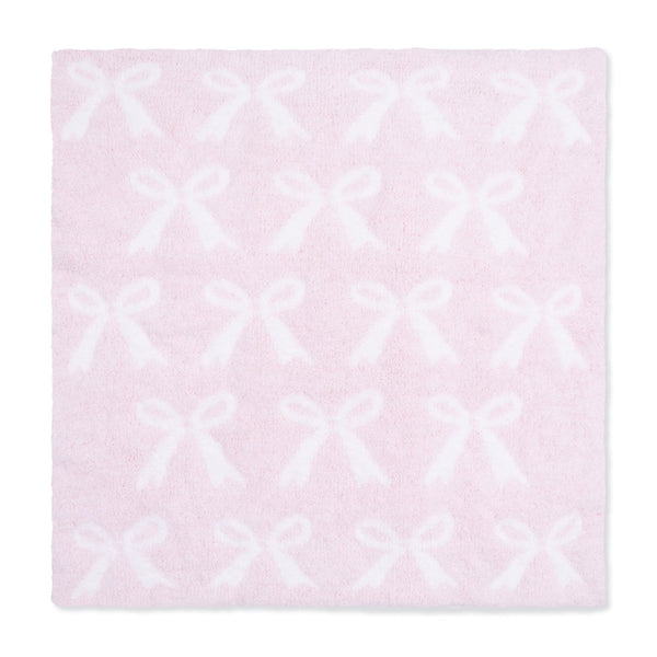 Chenille - Baby Pink Bow Blanket