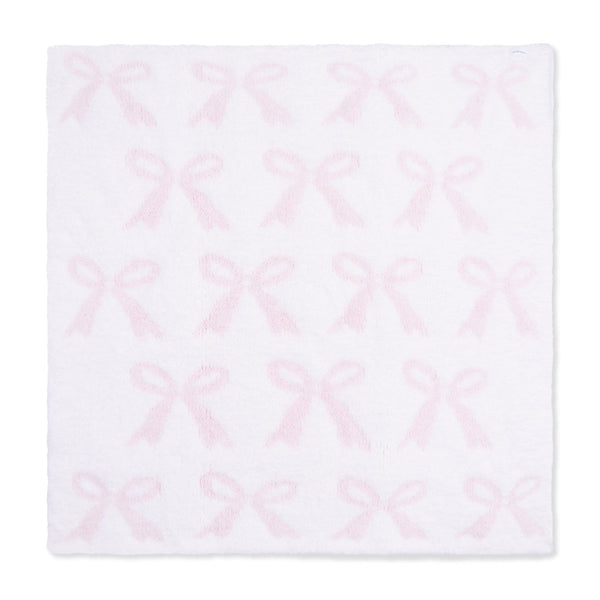 Chenille - Baby Pink Bow Blanket