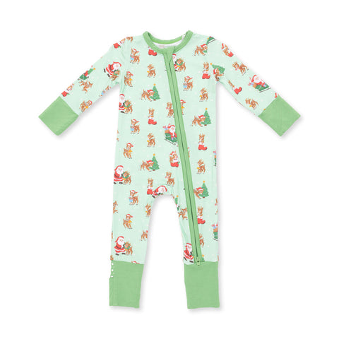 Convertible Romper - Vintage Reindeer & Santa
