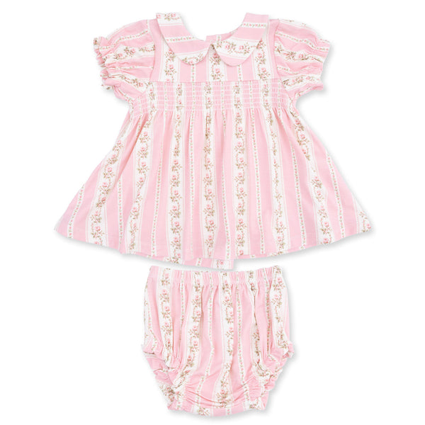 Smocked Dress Set - Antoinette Stripe