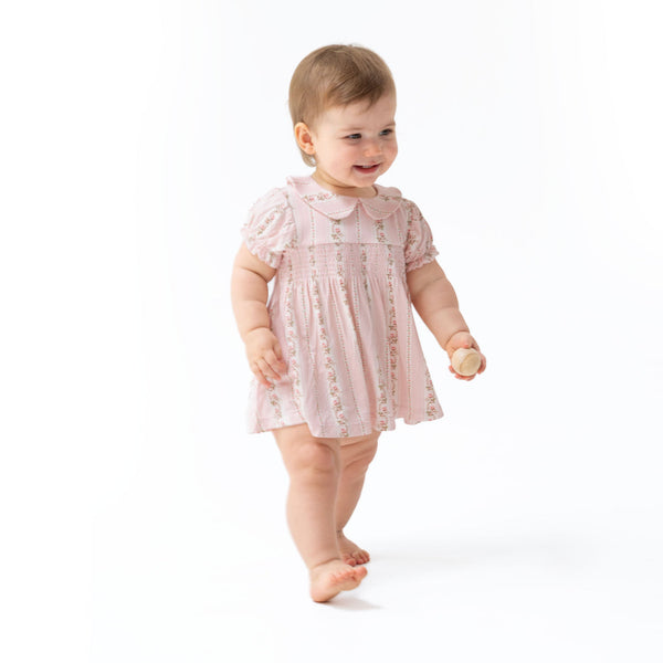 Smocked Dress Set - Antoinette Stripe