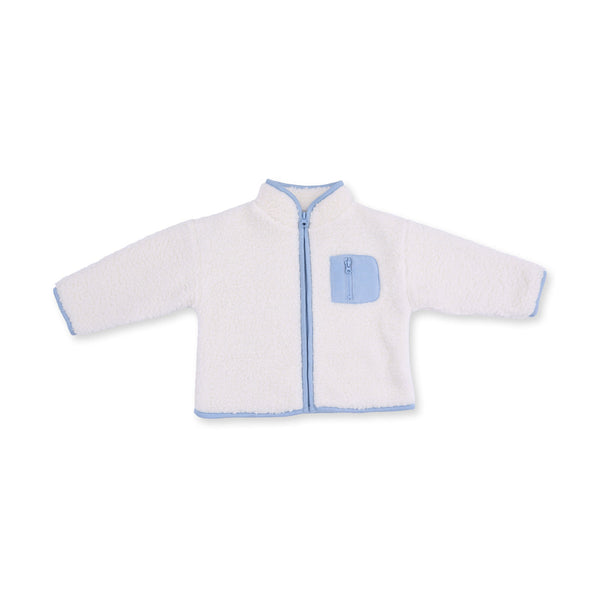 Sherpa Zip Jacket with Lining - Blue