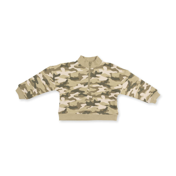 Half Zip Sweatshirt and Jogger Set - Camo French Terry