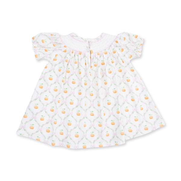 Jane Puff Sleeve Bishop Dress & Bloomer - Pretty Pumpkin Trellis
