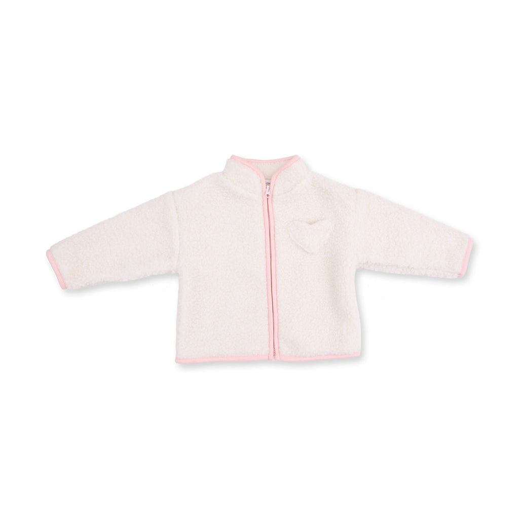 Sherpa Zip Jacket with Lining - Pink