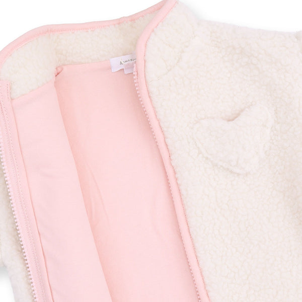 Sherpa Zip Jacket with Lining - Pink
