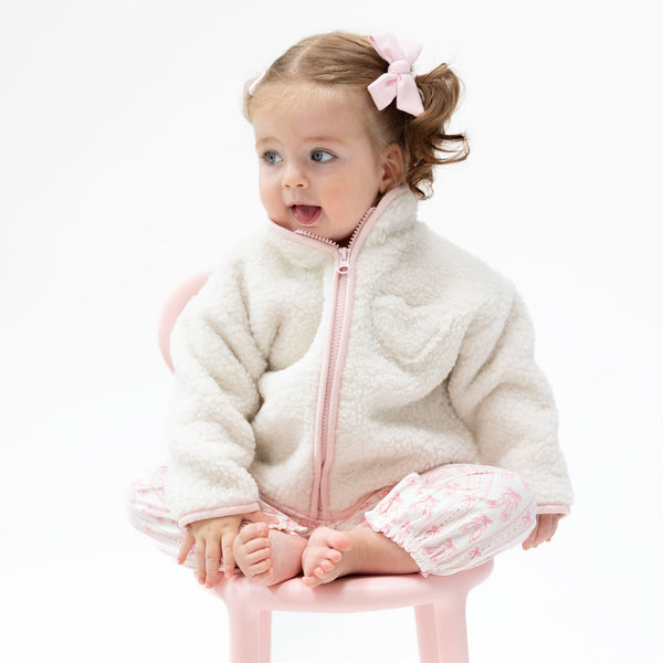 Sherpa Zip Jacket with Lining - Pink