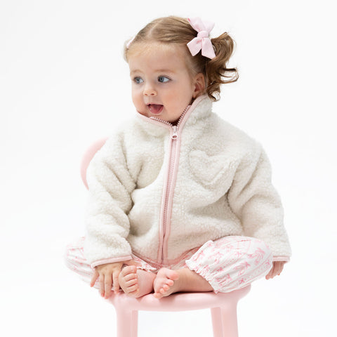 Sherpa Zip Jacket with Lining - Pink