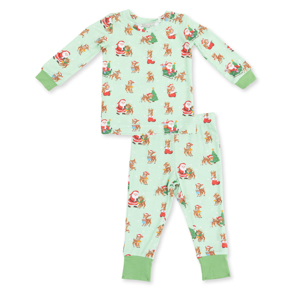 L/S Loungewear Set - Vintage Reindeer & Santa