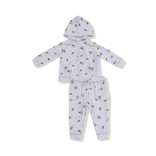 Zip Hoodie & Jogger Set - Football Field Goal
