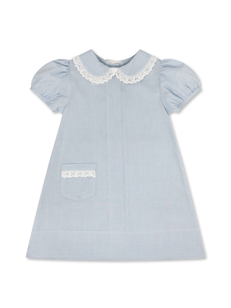 1956 Pocket Dress - Baker Blue Minigingham