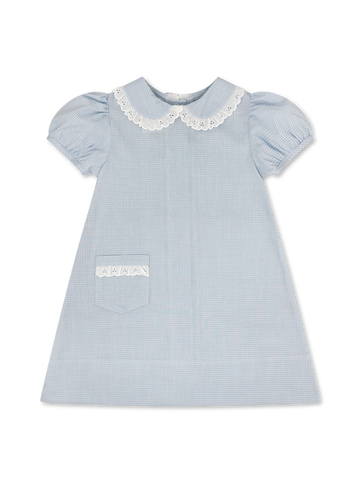 1956 Pocket Dress - Baker Blue Minigingham