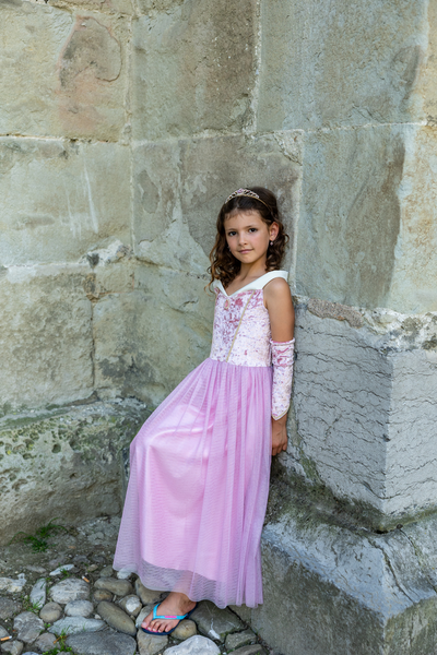 Velvety Soft Sleeping Sweetheart Princess Gown with Arm Warmers