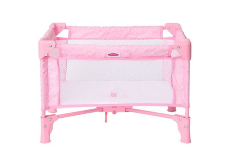 Pack and Play Crib for Dolls, Pink Hearts
