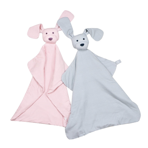 Dog Lovey Blanket - Dusty Blue Mini-Stripe
