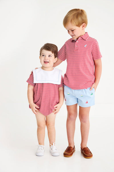 Prim and Proper Polo - Sumner County Stripe, Red