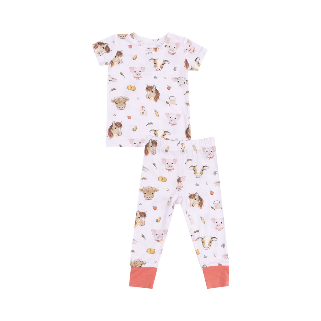 Vintage Animal Faces Loungewear Set - Pink