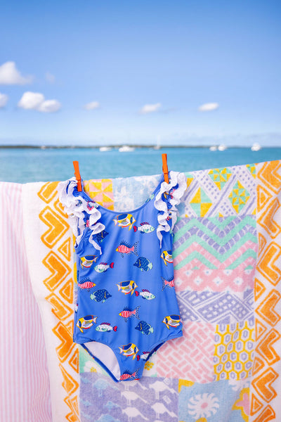 Ruehling Ruffle Bathing Suit - Here Fishy Fishy