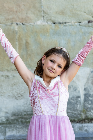 Velvety Soft Sleeping Sweetheart Princess Gown with Arm Warmers