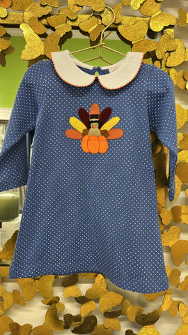 L/S Turkey on Pumpkin Dress