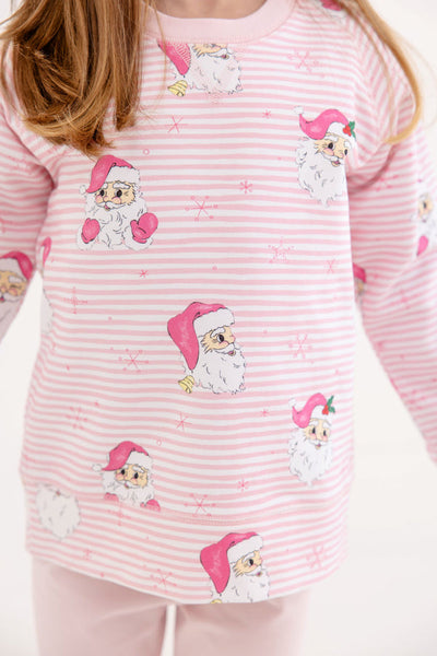 Cassidy Comfy Crewneck - Dear Santa Pink