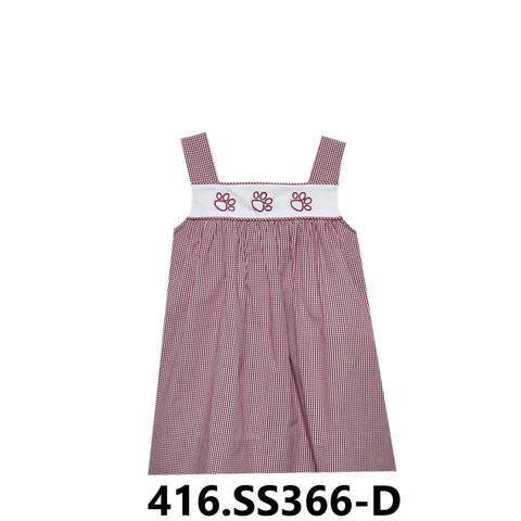 Bulldog Paw Prints Maroon/Grey Dress
