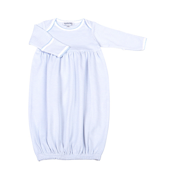 Mini Stripes Gathered Gown - Blue