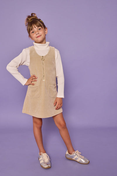 Retro Jumper - Stone Herringbone Corduroy