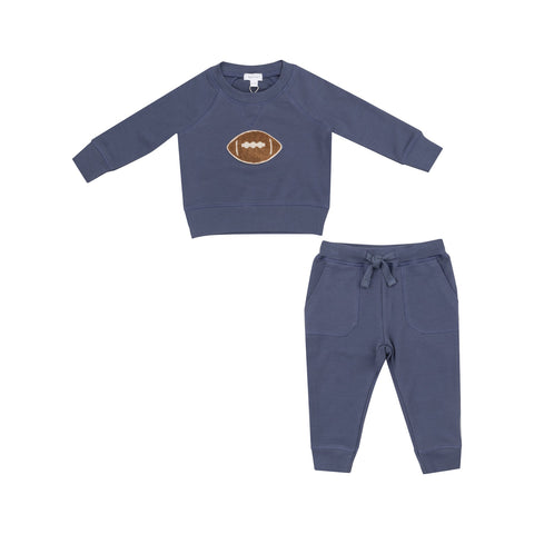 Raglan Sweatshirt And Jogger Set - Footballs + French Terry