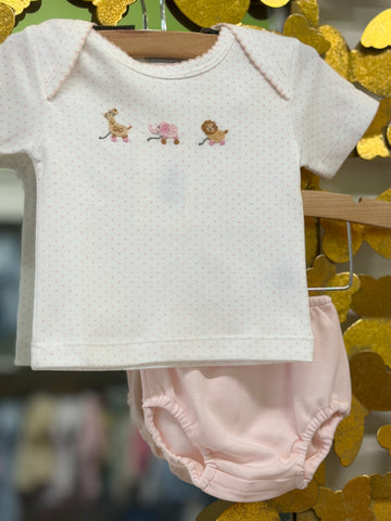 Elephant, Lion, Giraffe Shirt & Diaper Cover Set