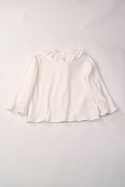 Ruffle Collar Blouse, ivory
