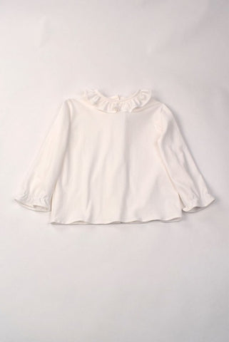 Ruffle Collar Blouse, ivory