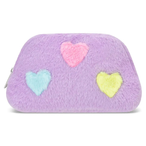 Hearts Color Block Oval Cosmetic Bag