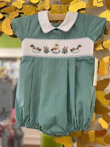Smocked Duck Pleated Boy Bubble