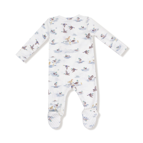 2 Way Zipper Footie - Migrating Mallards