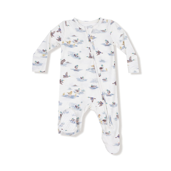 2 Way Zipper Footie - Migrating Mallards