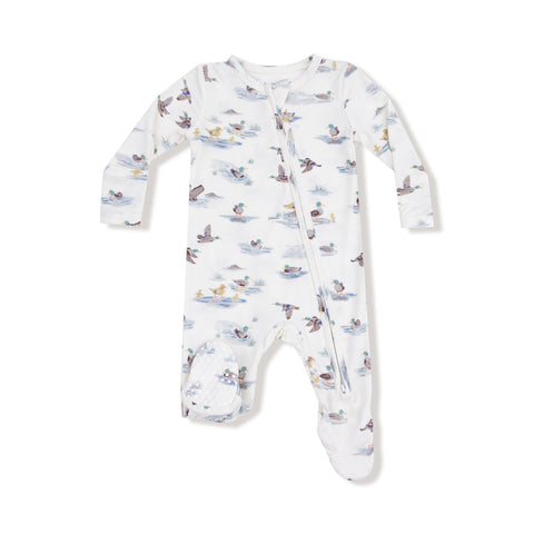 2 Way Zipper Footie - Migrating Mallards