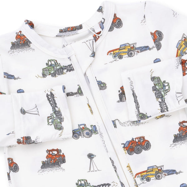 2 Way Zipper Footie - Farm Machines