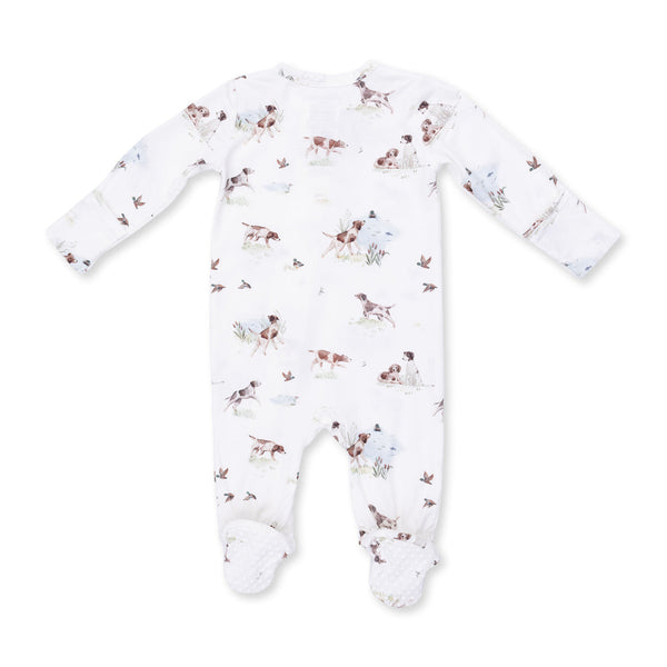 2 Way Zipper Footie - Pointer Pups and Duck Buddies