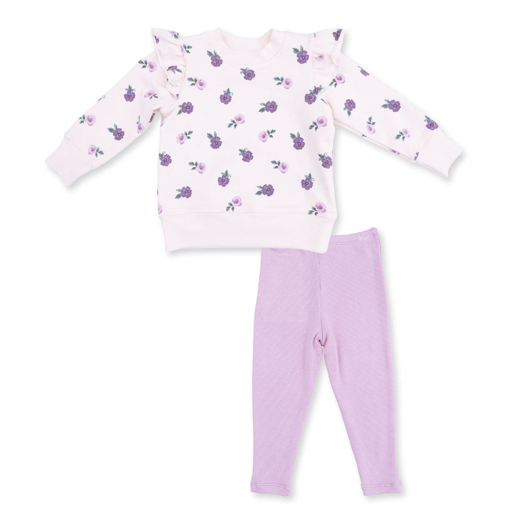 Ruffle Sweatshirt and Legging Set - Violetta Floral